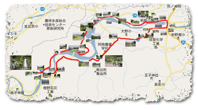 サイクリング羽ノ浦・加茂谷地図